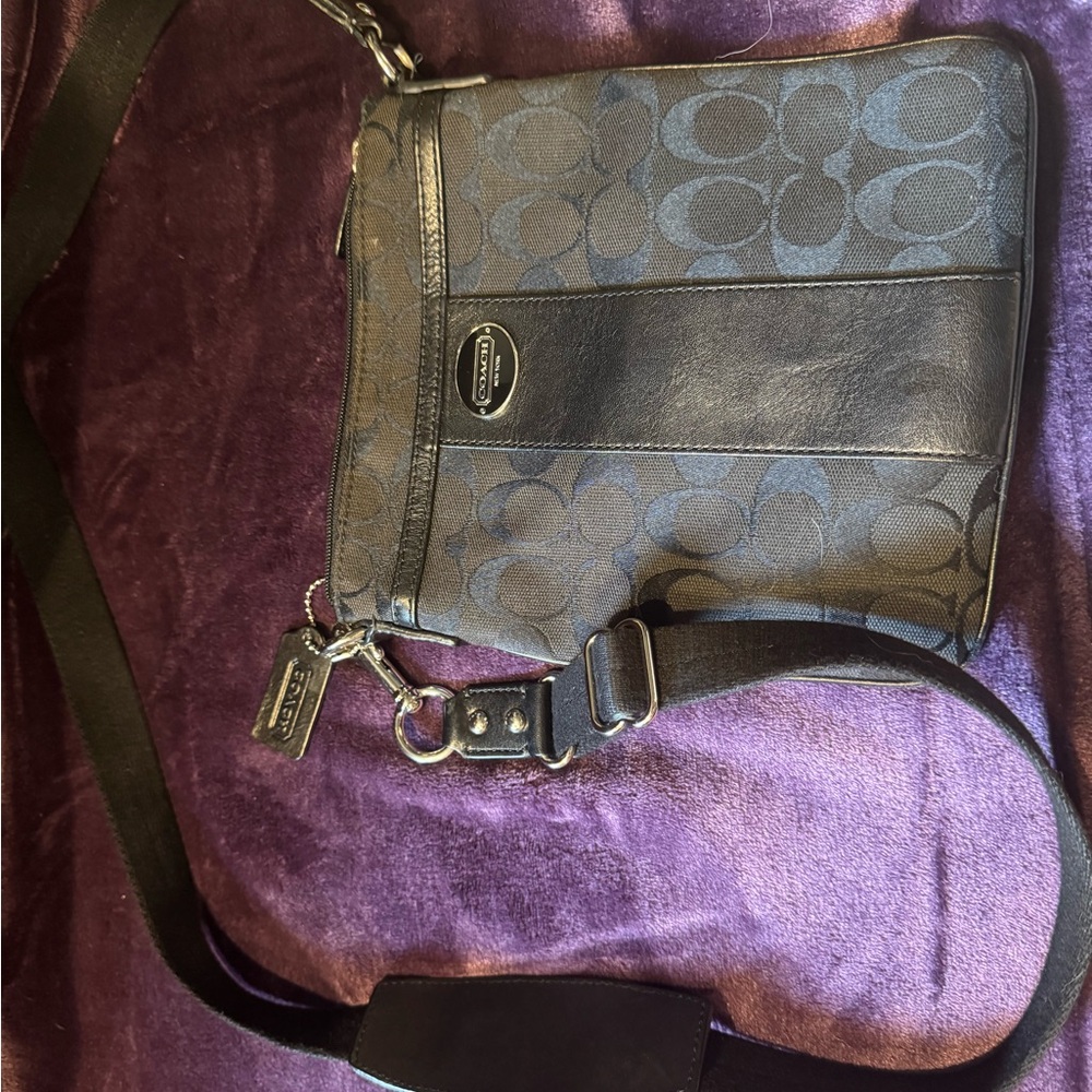 Coach Black Crossbody Bag with Signature Monogram